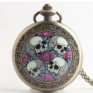 New  skull skeleton pocket watch
